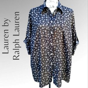 Womens Lauren Paisley Blk/Wht Blouse